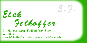 elek felhoffer business card